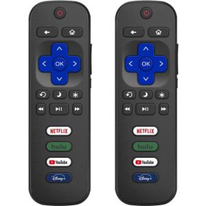 (Pack of 2) Replacement for Roku TV Remote Control, Compatible with TCL Roku/Hisense Roku/Onn Roku/Roku Built-in Smart TVs. (Not Compatible with Roku Sticks or Box) (Blue)