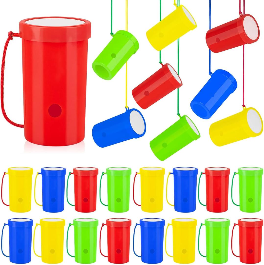 24 Pcs Mini Air Horns 3 Inch Noisemakers for Sporting Events Loud Noise Maker Blow Horn Noise Whistle with Lanyard for Birthday Holiday Party Graduation Celebrations Goodie Bag Fillers