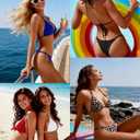 Zuvebamyo Women's Two Piece Bikini Sets Sexy Halter Ring Swimsuit Triangle String Cheeky Bathing Suit (M)