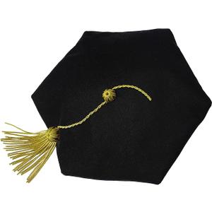GraduationMall Graduation Doctoral Tam Velvet with Gold Bullion Tassel