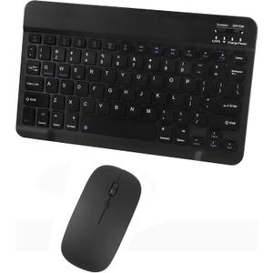 Bluetooth Wireless Keyboard and Mouse Combo,Ultra-Slim Ergonomic Small Rechargeable Bluetooth Keyboard Mouse Set for Apple iPad iPhone Samsung Tablet Phone Android PC Computer Mac Smartphone (Black)