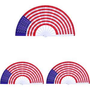 American Flag Fan with Tassel - Folding Handheld Fans for Women - Perfect for Dancing, Wedding Decorations, and More