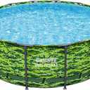 Bestway Steel Pro Max 14'x48 Camo Pool Set | Durable Construction, Easy Assembly, and All-Inclusive Accessories - Above Ground Pool Set with Filter Pump, Ladder, and Pool Cover - No Tools Required!