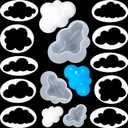 Patelai 3 Pcs Cloud Shape Mold Set 10 Cloud Cookie Cutters and 3 Pcs 3D Silicone Molds for DIY Candy Chocolate Cookie Fondant Cake Gum Paste Soap and Polymer Clay Decor