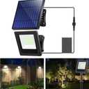 Solar Lights Outdoor Bright Solar Flood Lights 4400mAh 5500K Dusk to Dawn Led Solar Security Light Auto On/Off with 16.4FT Cable IP65 Waterproof for Outside Barn Garden Garage Yard Patio (Upgraded white light 1 Pack)