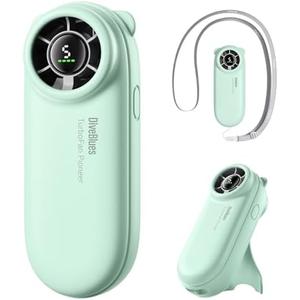 Diveblues TurboBear Portable Handheld Turbo Fan- Powerful Air Speed, Ultra-Light 86.5g Hand Fan, 5 Gear Cooling, Rechargeable Battery Powered, Pocket Cute Small Fan Travel Essentials Gifts Women