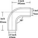 2.5" to 3" 90 Degree Elbow Coupler Silicone Hose 4-Ply Reinforced Turbo Intercooler Intake Piping with T-Bolt Clamps 5MM Thickness