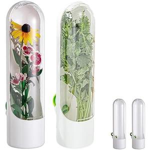 XIHUADOU Cilantro Container for Fridge, Fresh Herb Keeper, Herb Saver for Refrigerator, Reusable Vegetable Storage Preservation Bottle Keeps Cilantro Greens Fresh(COLOR:Silver)