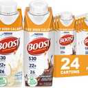 BOOST Very High Calorie Nutritional Drink Helps Weight Gain & Maintenance -530 Calories -26 Vitamins & Minerals - 22 g Protein - Variety Pack - Vanilla, Chocolate & Strawberry - 8 fl oz (Pack of 24), Best Before Date 01/29/2026