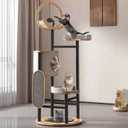 66'' Corner Cat Tree, Heavy Duty Multi-Level Cat Tree Tower with Scratching Post, Large Platform, Hammock, Dangling Ball, Carbon Steel Material Cats Condo for Large Cats 20 lbs