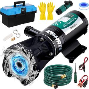 Kohree RV Macerator Pump 12V, 12GPM Quick-Release Self-Priming Macerator Pump for RV, RV Waste Pump Kit with Hose Fittings, RV Black Water Hose, Storage Box, RV Accessories for Camper