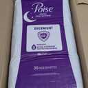 Poise Overnight Incontinence & Postpartum Pads for Bladder Leaks, 8 Drop Extra Coverage, 72 Count (2 Packs of 36), (Long)