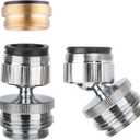 Hibbent Faucet Adapter Kit, Swivel Aerator Adapter to Connect Garden Hose - Multi-Thread Kitchen Sink Faucet to Garden Hose Adapter 3/4 Inch - Chrome Finished