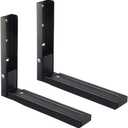 Microwave Oven Wall Mount Bracket, JruiZhp 2Pcs Arm Adjustable Foldable Kitchen Stretch Oven Stand Shelf, 304 Stainless Steel Microwave Rack, for Home Kitchen Accessories (Black)