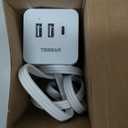 TESSAN Surge Protector Power Strip PD 20W, Ultra Thin Flat Plug 6 FT Extension Cord, 9 Outlets 4 USB(2 USB C), 1050J Protection Multiple Outlets Charging Station for Home, Office, College Dorm Room (White)