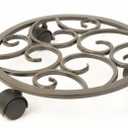 Panacea 12": Square Tube Scroll Plant Caddy Bronze