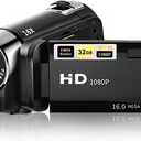 Black Digital Camcorder - 1080P 16MP Vlogging Camera with 2.7in TFT 270 Rotatable Screen, 16X Zoom for Teens, Students, Boys, Girls - Gift (Black)