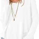 PRETTYGARDEN Women's Oversized Sweaters 2025 Casual Long Sleeve Scoop Neck Pullover Tops Loose Cozy Knit Fall Outfits (Large, White)