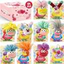 2 x 24 Pack Valentines Day Gifts Plush Toys Monster Keychain for Kids with Valentines Cards for Kids Classroom Exchange School Prize Exchange Party Favors Stuffed Toys