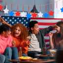 12 Pcs Christmas Tree Decoration Five-Pointed Stars Hanging Ornaments DIY Craft Designs Fourth of July Acrylic Hanging Pendants Red White Blue Stars Hanging Ornaments for Independence Day Tree Decor (Style 3)