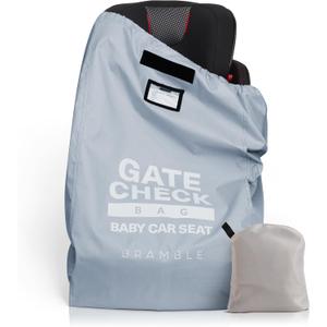 Bramble Infant Car Seat Travel Bag for Airplane - Waterproof Car Seat Cover for Airplane Travel 34" - Booster Seat Travel Bag Carseat Carrier for Airport (Grey) Bramble Infant Car Seat Travel Bag for Airplane - Waterproof Car Seat Cover for Airplane Travel 34" - Booster Seat Travel Bag Carseat Carrier for Airport (Grey)