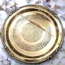 Craftsman 10 Inch Pure Brass Floral Design Pooja Aarti Thali Plate for Mandir, Temple, Indian Festival, Diwali, Aarti Platter for Prayer, Wedding Gift