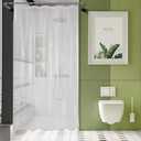 AmazerBath Long Stall Shower Curtain 60x84 Inches, Premium PEVA Heavy Duty Clear Shower Curtain, Waterproof Thick Bathroom Curtain with 3 Big Weighted Stones and 10 Rustproof Grommet Holes