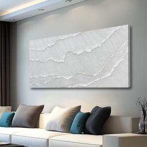 WINKAILIN White Abstract Canvas Paintings Decorative Wall Art Textured Artwork Above Bed Wall Decor Big Pictures for Living Room Dining Room 29x58 Inch
