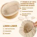 52 Pcs Sourdough Starter Kit, Sourdough Bread Baking Supplies with 9" Round & 10" Oval Banneton Bread Proofing Basket, Cooling Rack, Sour Dough Starter Jar, Bread Making Kit Gifts for Women Wife Mom