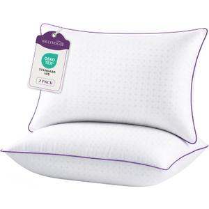 JOLLYVOGUE Firm Pillows Queen Size Set of 2, Supportive Bed Pillows with Oeko-Tex Certified Down Alternative Fill, Fluffy Hotel Quality for Back, Stomach and Side Sleepers