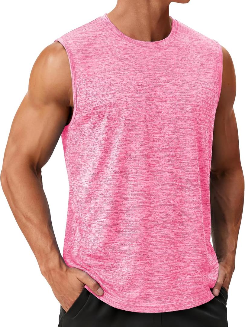 TACVASEN Men's Sleeveless Tee Shirt Quick Dry Workout Gym Tank Tops Summer Cooling Bodybuilding Muscle Shirts (XXL)