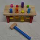 Melissa & Doug Deluxe Pounding Bench Wooden Preschool Learning Toy with Mallet (10.0 x 5.0 x 4.2)