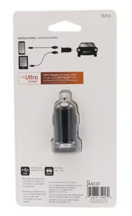 Ultra Charge USB Car Charger 1,5 AMP 7 WATT