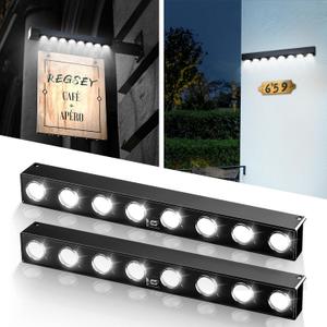 Solar Real Estate Sign Posts Lights 2 Pack - Outdoor Dusk to Dawn Solar LED Signboard Lights for Outdoor Signs, Real Estate Sign Posts,House Number,Commercial Signs and More