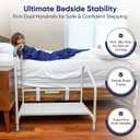 step2bed Bed Step Stool for Adults Adjustable Bedside Platform with Safety Handle, Motion Sensor Light & Wide Base, Bedside Steps for Beds and Seniors