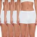 wirarpa Women's Boyshorts Panties Cotton Boxer Briefs for Ladies Underwear Shorts with Cotton Crotch 4 Pack (White) XL
