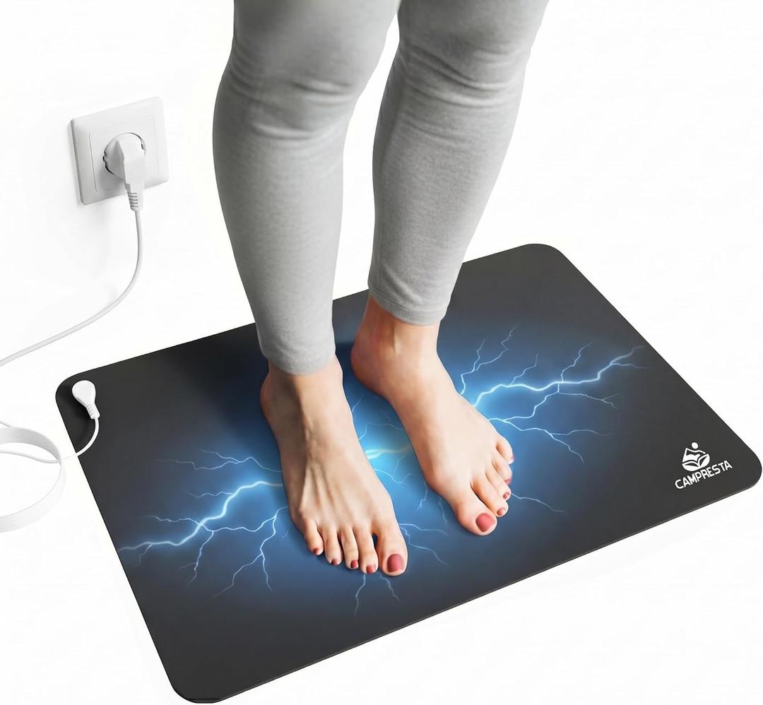 Grounding Mat for Feet 15.7" x 23.6" – Anti Slip Waterproof Pad with 15ft Cord, Earthing Mat Grounding Pad for Bed, Chair, Yoga, Relaxing, Sleeping & Working
