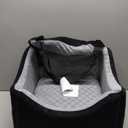 JOEJOY Elevated Dog Car Seat for Small/Medium Dogs up to 35 lbs, Memory Foam Booster Seat with Detachable Washable Cover, Travel-Safe Car Bed with Safety Belts & Storage Pockets, Grey