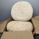 Barydat 12 Pcs Straw Floor Cushions Round Large Tatami Floor Pillow Cushion