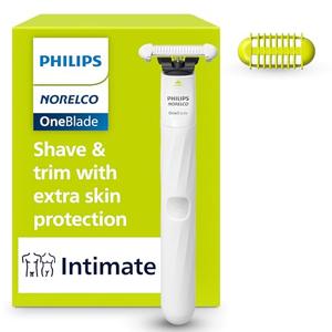 Philips Norelco OneBlade Intimate, Designed For Pubic Grooming, Trim & Shave With Extra Skin Protection, Model QP1924/70