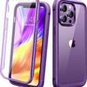 Miracase Designed for iPhone 12 Pro Max Case, Full Body Rugged Case with Built-in Touch Sensitive Anti-Scratch Screen Protector, Soft TPU Case Compatible with iPhone 12 Pro Max 6.7", Purple