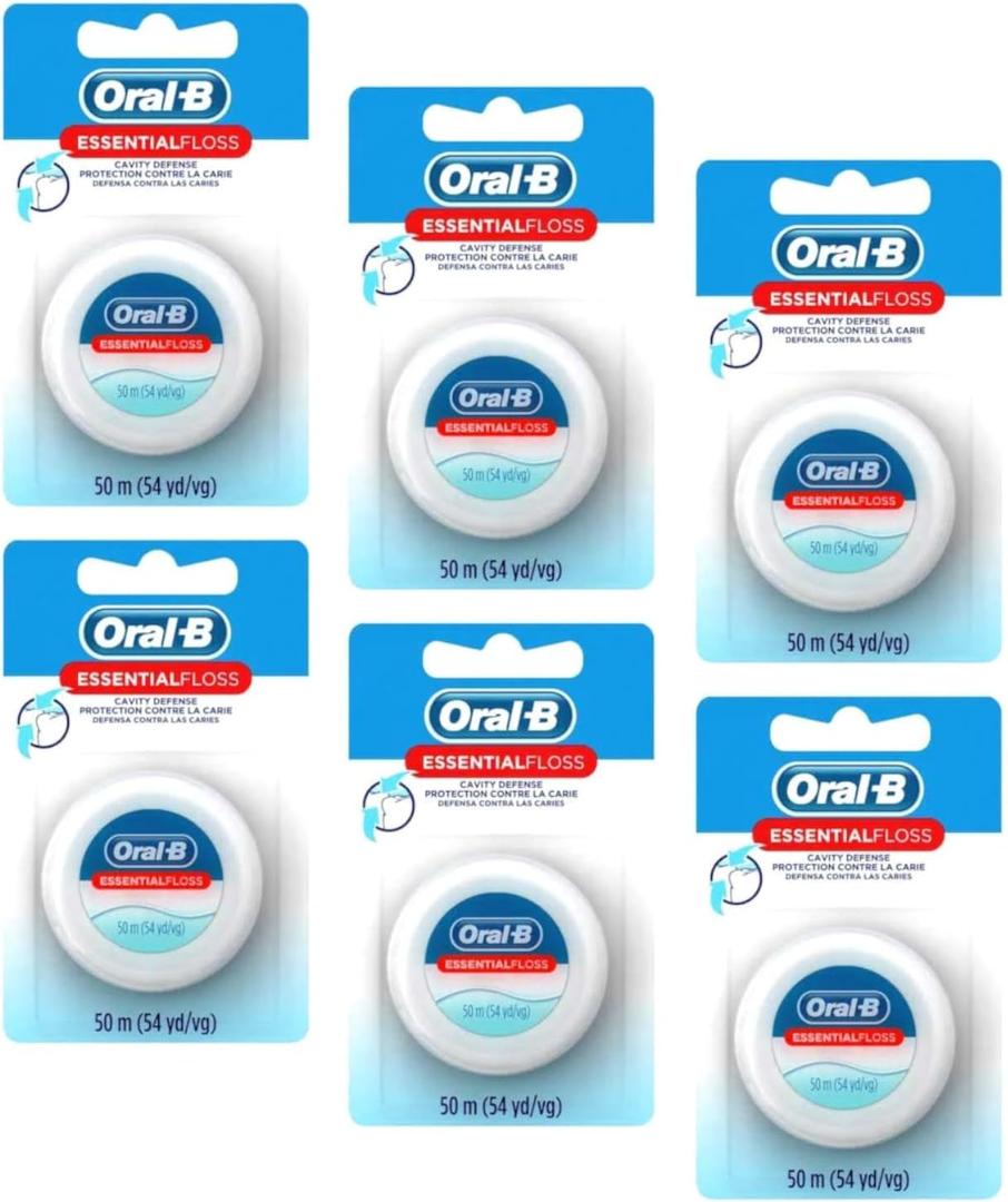 Oral-B Essential Floss 55 Yards Waxed (Pack of 6)