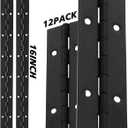 12PCS Black Continuous & Piano Hinge 16Inch, Heavy Duty 304 Stainless Steel Piano Hinge Hinges with Holes, 0.04Inch Thickness Coutinuous Hinges for Cabinet Door Cases Woodworking
