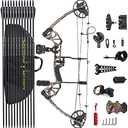 Compound Bow Draw Weight 0-70 Lbs for Pull Beginner and Intermediate Archer Fully Adjustable 19.25"-31" with All Accessories, up to IBO 320 fps,Package with Archery Hunting Equipment New 2024