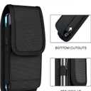 ykooe Cell Phone Pouch Nylon Belt Holster Case Compatible with iPhone 16/15/14/13/12/11 Pro Max & Plus,17 Air Models, Samsung Galaxy S24/S23/S21 FE, BlackXL