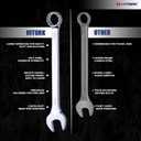 Hitork 6-Piece Large SAE Wrench Set, 12-Point Box End, Drop Forged Chrome-Plated Cr-V Steel, 15 Offset, Polished, Roll Pouch Included Sizes 15/16 to 1-1/4