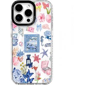 for iPhone 13 Pro Max Case, Coastal Floral Collage Pattern, Cute Soft Slim TPU Compatible with MagSafe, Military-Grade Drop Protection & Camera Protection for Women Girls (SunflowerCut)