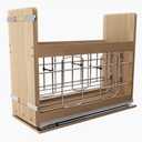 11 * 22 in Pull Out Wooden Bakeware Organizer Shelf for Base Kitchen Cabinets, Heavy Duty Cabinet Pull Out Shelves for Baking Sheets, Cookie Sheets, Foil and Wraps