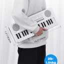 POGOLAB MK-2 37 Keys Kids Keyboard Piano, Portable Small Keyboard with 40 Songs, 200 Sounds, with MIDI Function, LED Display & Dual Speakers, Compact Mini Music Piano for Kids/Beginners (White)