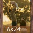 16x24 Picture Frame, Classic Brown 16 x 24 Poster Frame for Horizontal or Vertical Wall Mounting, 1 Pack